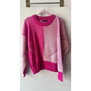 Strut & Bolt Pink Striped Ribbed Pullover Sweater Size L, 537